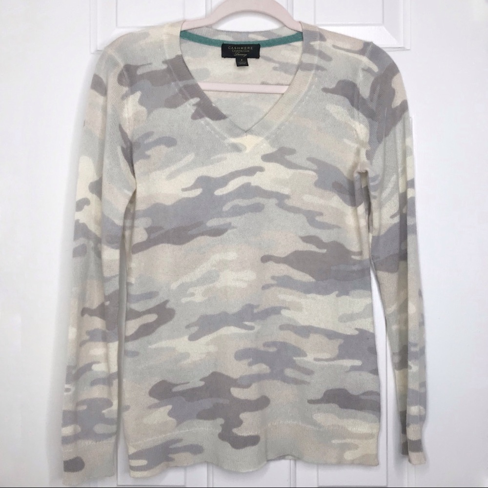CHARTER CLUB Cashmere camo sweater small - Picture 2 of 8